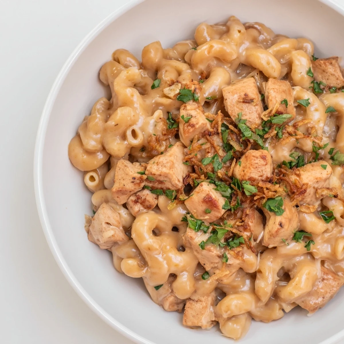 One-Pot Honey BBQ Chicken Mac and Cheese: a bubbling skillet of creamy, cheesy goodness with tender chicken.