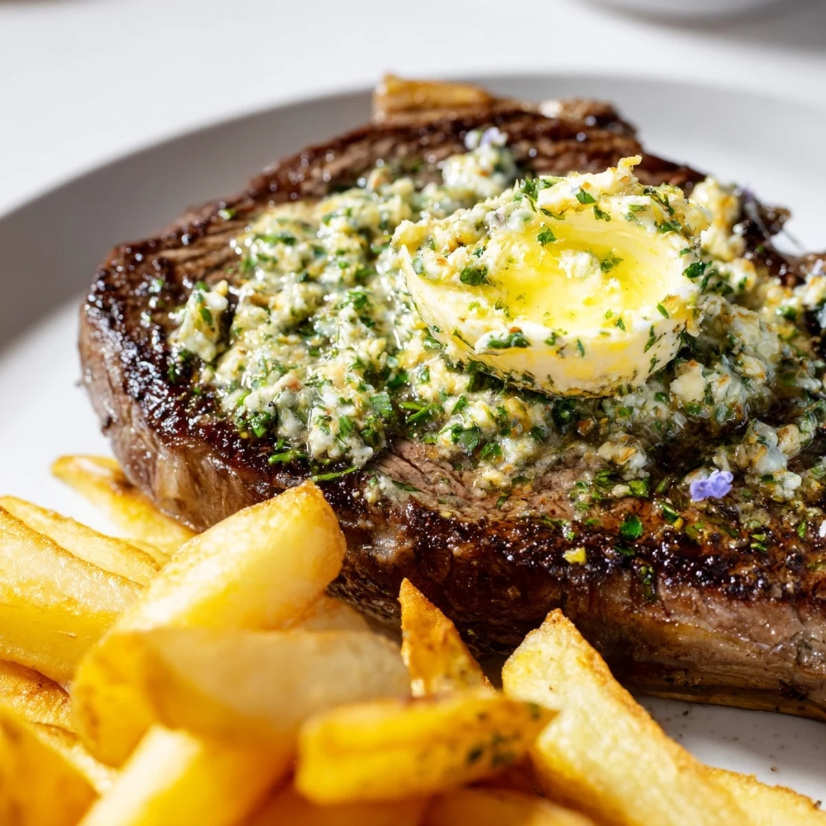 Imagine tender Steakhouse Garlic Butter Steak & Fries paired with fluffy fries, drizzled with savory garlic butter.