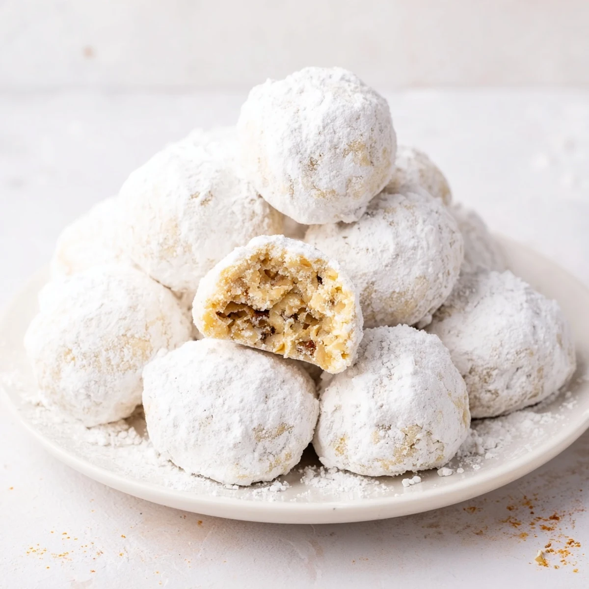 Golden-baked Budget-Friendly Snowball Cookies, dusted with snowy powdered sugar, perfect holiday treats.