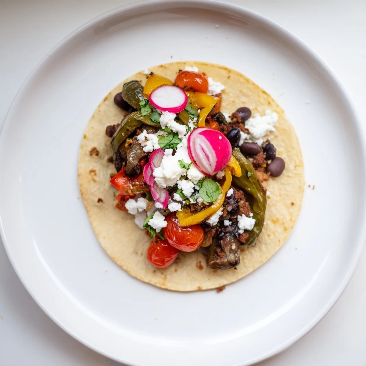 Desert Bloom Cactus Taco Board: A colorful shareable board showcasing roasted vegetables, salsas, and delicious cactus tacos.