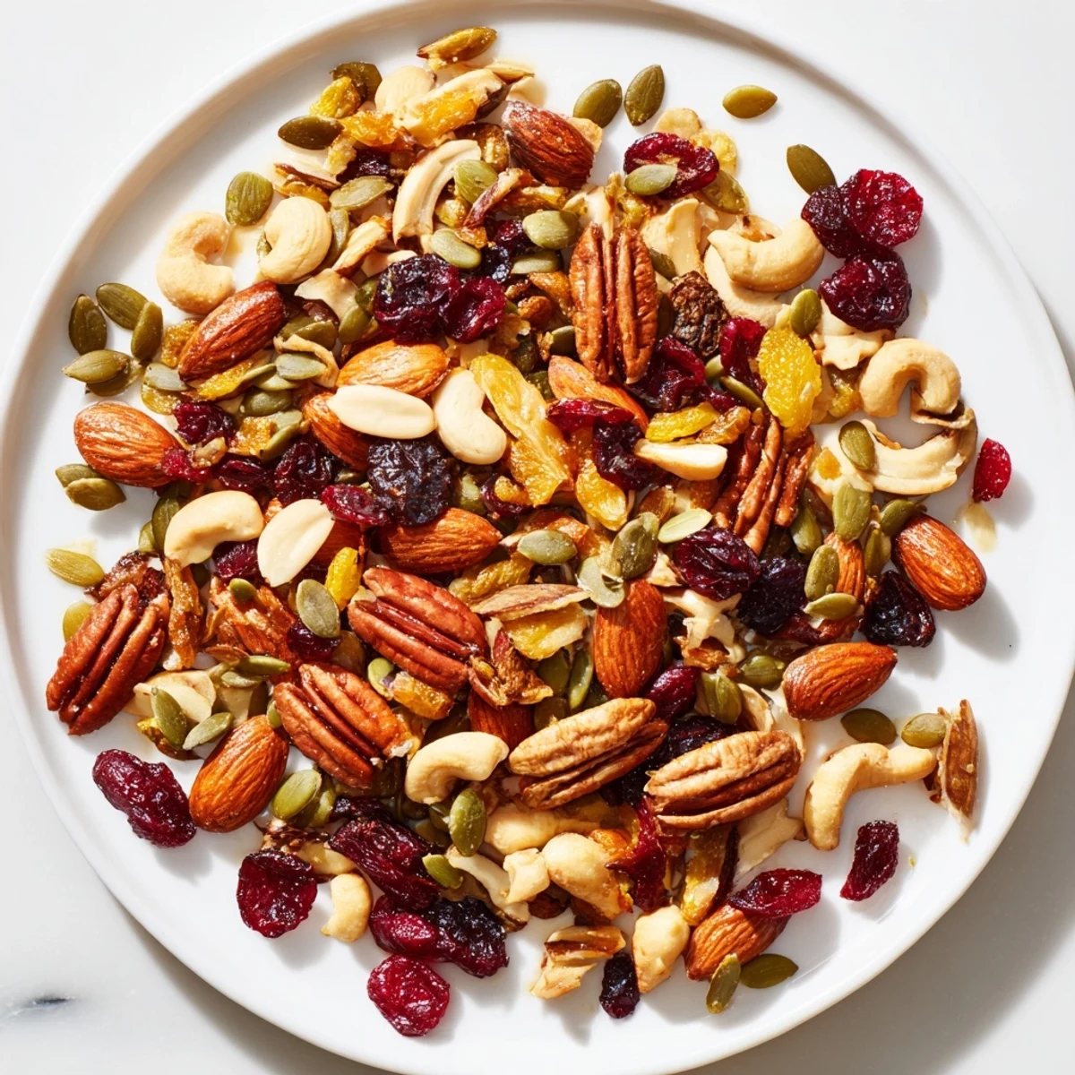 A tempting view of the homemade Nutty Nosh Squirrel Snack Mix, perfect for afternoon snacking.