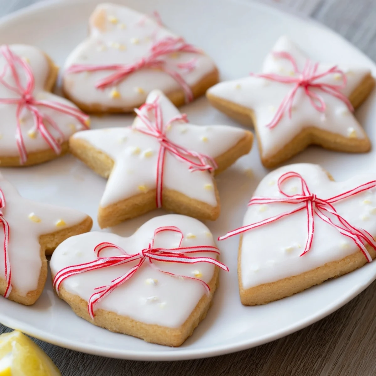 Golden, homemade Mignonneries Coeurs et Étoiles cookies, perfectly shaped hearts and stars ready to eat.