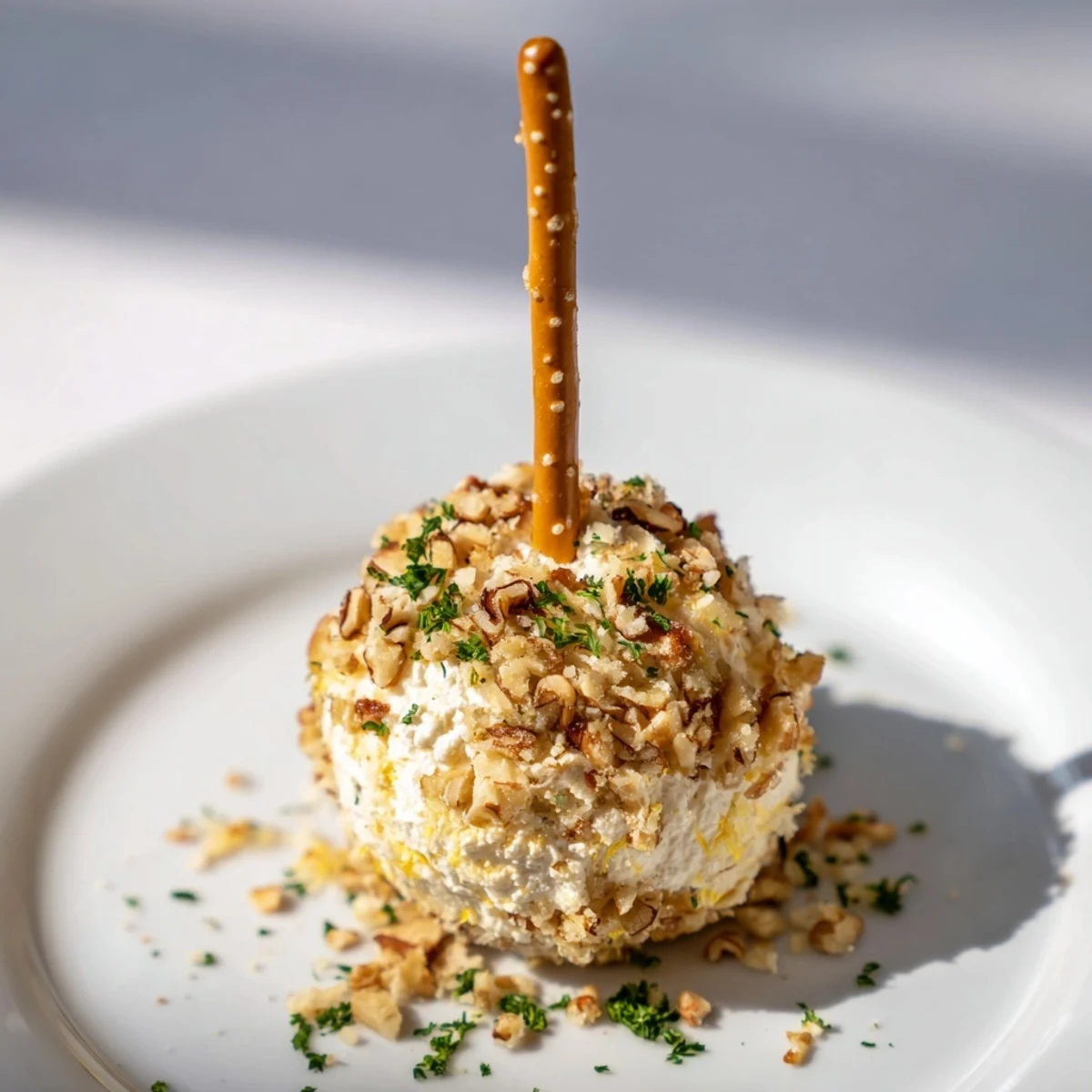 A close-up of festive Champagne Cork Cheese Balls; perfectly formed, ready for holiday celebrations.