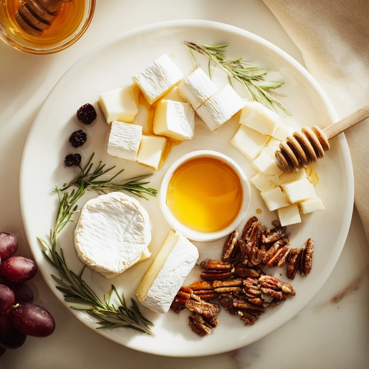 A beautifully arranged Sweet Home Charcuterie Board, featuring cheeses, fruits, and meats for a delicious appetizer.