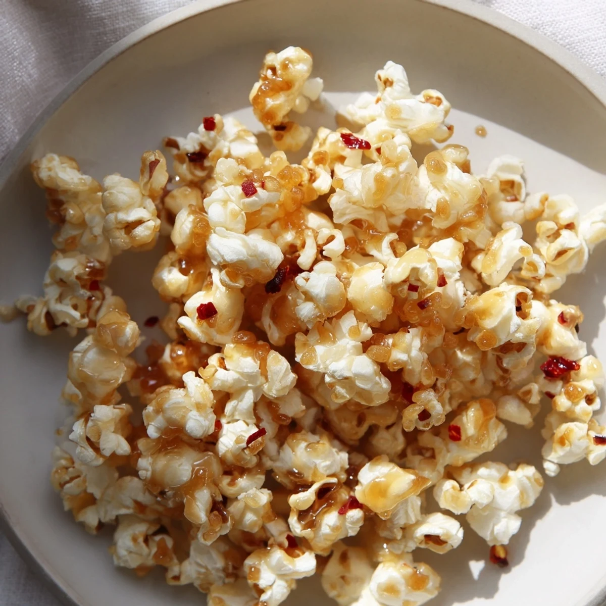 A large bowl overflows with fresh, buttery Hot Honey Butter Popcorn, ready for sharing and snacking.