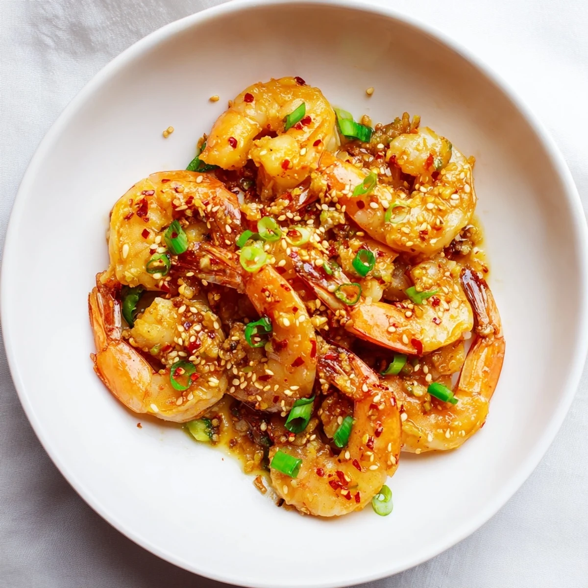 Golden Korean Garlic Butter Shrimp, sizzling in its pan, ready to be served and enjoyed.