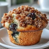 Tender muffins infused with lemon zest and sourdough discard, topped with buttery crumb streusel.  