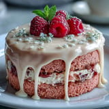 Picture this creamy rosé velvet cake, perfect for celebrations.
