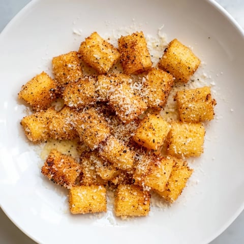 Golden-brown Air Fryer Pasta Croutons, perfectly crunchy and seasoned, pictured ready to top a fresh salad.