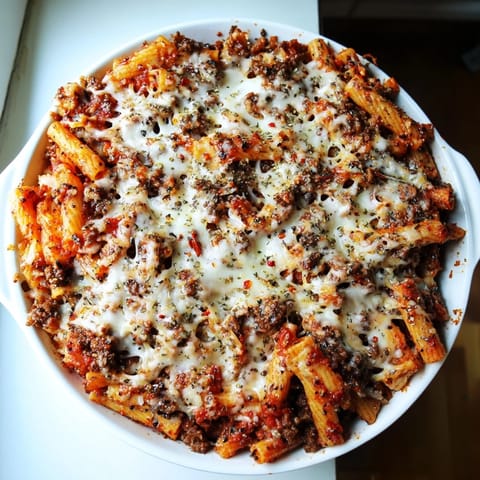 Cheesy Beef Penne Bake