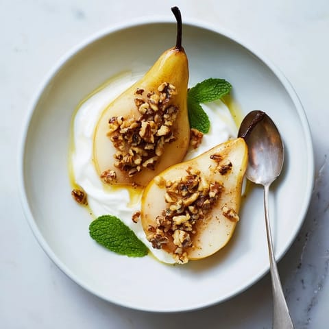 Roasted Pears Cinnamon Walnuts