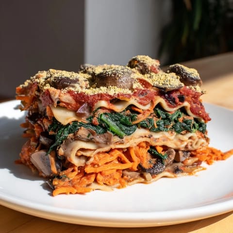 Vegan Mushroom Spinach Lasagna