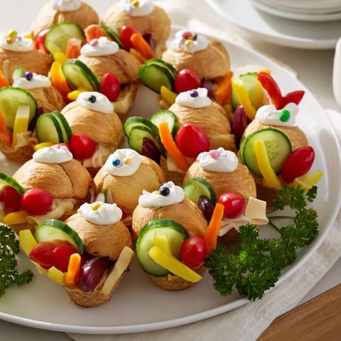 Fairy Tale Castle Platter with colorful fruits and veggies arranged for a magical party.