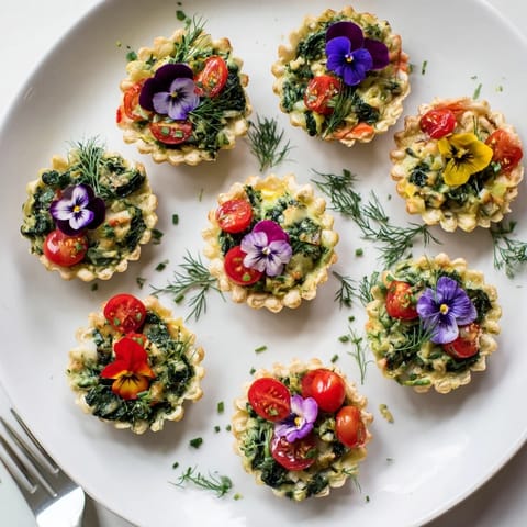 Delicate Floral Mini Quiches