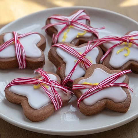 Beautifully decorated Mignonneries Coeurs et Étoiles cookies, tied with ribbons, ready for gifting and sharing.