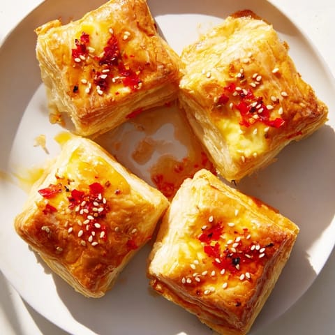 Chili Crisp Honey Brie Bites