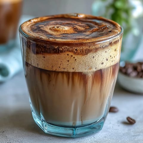 Velvety hojicha flat white featuring toasted tea flavor and smooth microfoam, perfect for chilly mornings.