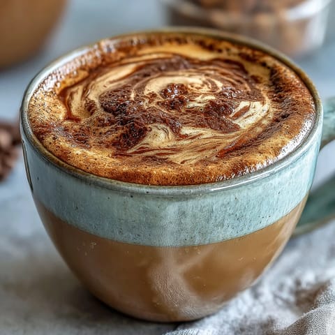 Warm hojicha latte with vanilla, steaming oat milk, and a soothing, low-caffeine Japanese-inspired flavor.  