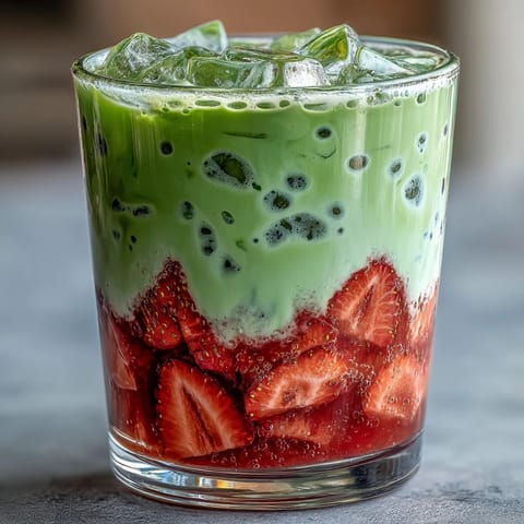 Iced Strawberry Matcha Latte