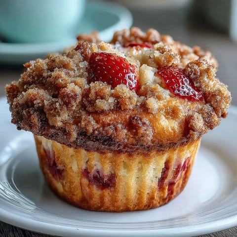 Strawberry Muffins Crumble Topping