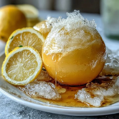 Sparkling Limoncello sorbet float with lemon sorbet and Limoncello, topped with fizzy water in chilled glasses.