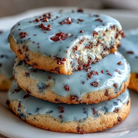 Spring Cookies: Robins Egg Speckled Sugar Cookies with delicate blue icing and cocoa speckles, perfect for festive spring celebrations.