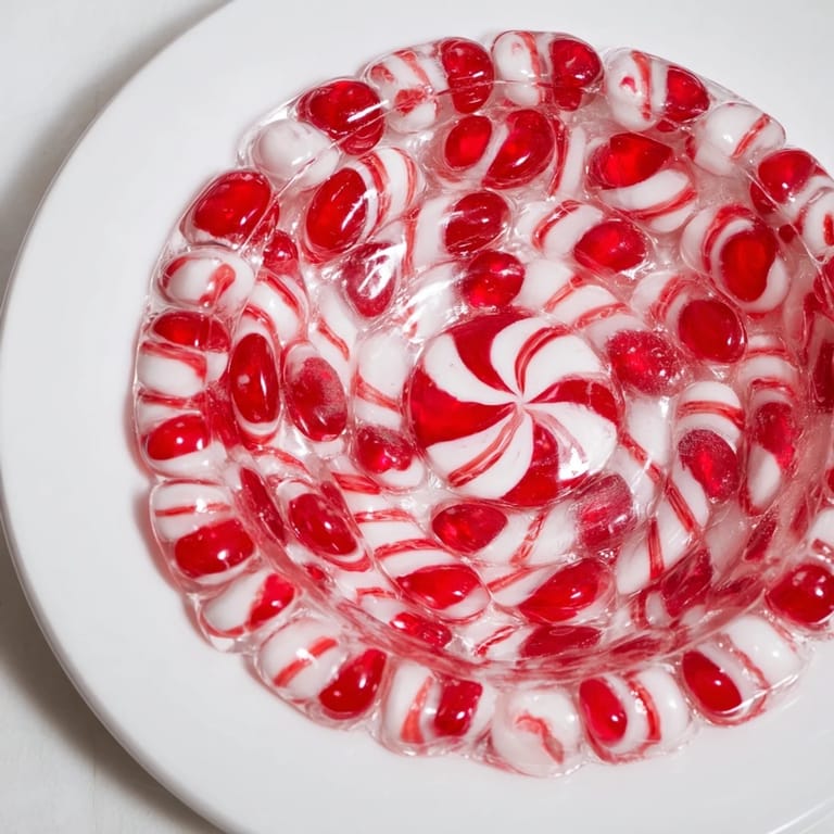 A perfect, homemade No-Bake Peppermint Candy Bowl, featuring colorful peppermint swirls, ideal for holiday gifts.