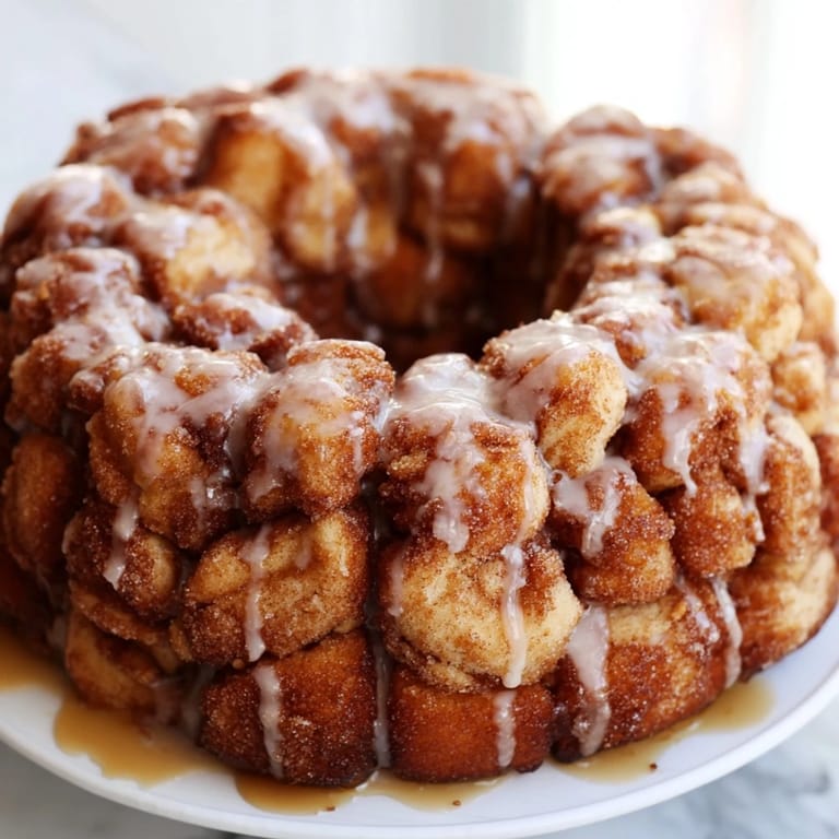 This homemade Easy Christmas Morning Monkey Bread has a golden crust and a sweet, cinnamony aroma.