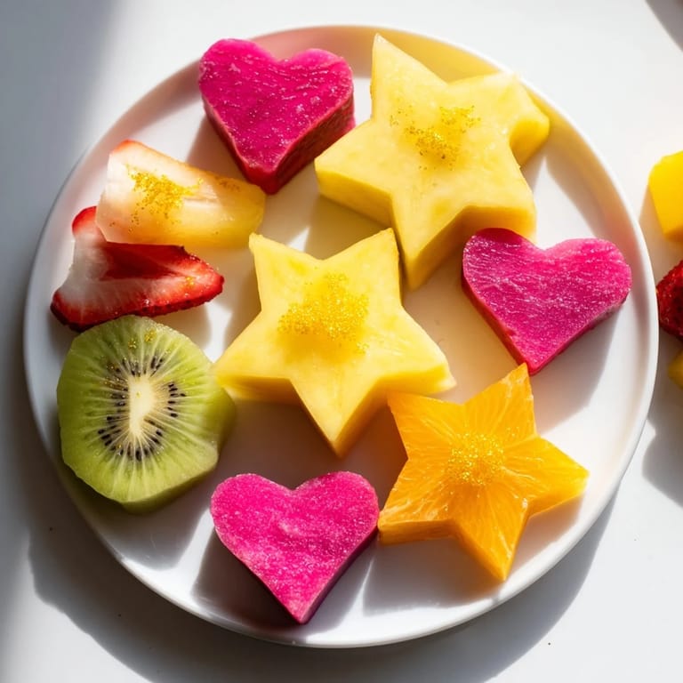 Vibrant arrangement of Midnight Kiss cocktail garnishes made with fresh fruit, adding a beautiful celebratory flair to beverages.