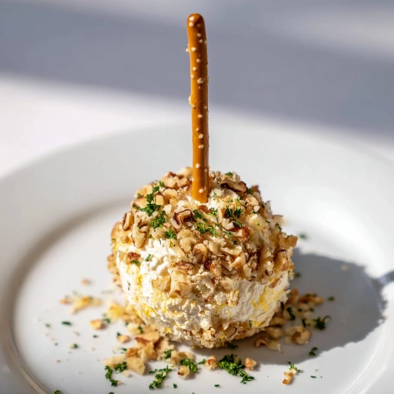 A close-up of festive Champagne Cork Cheese Balls; perfectly formed, ready for holiday celebrations.