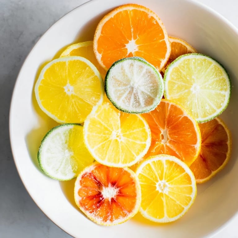 Colorful assortment of citrus slices: a mocktail garnish, promising a delightful burst of flavor and a festive touch.