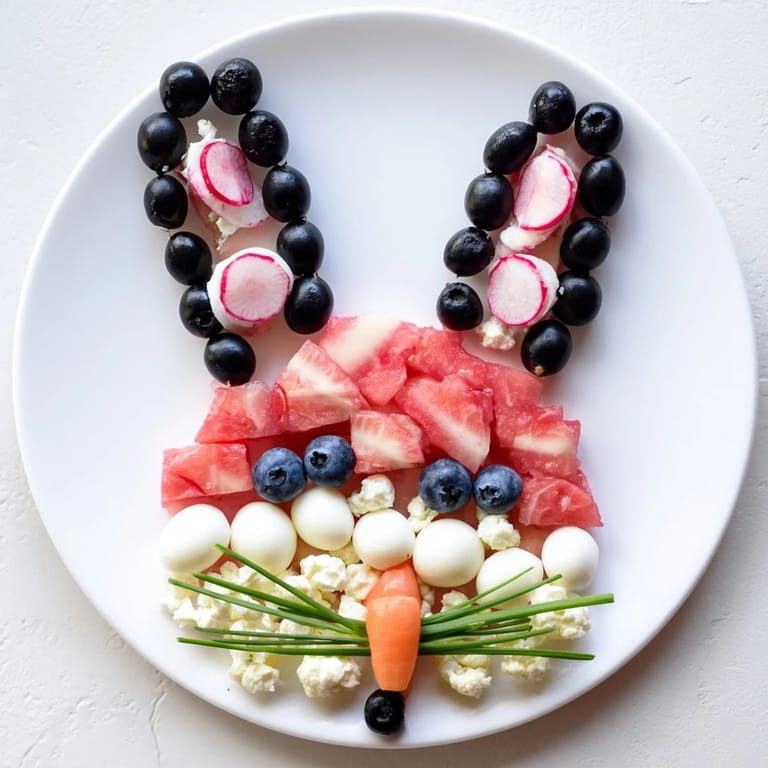 Visually stunning Bunny Silhouette, a delightful arrangement of pink and white ingredients ready to serve.