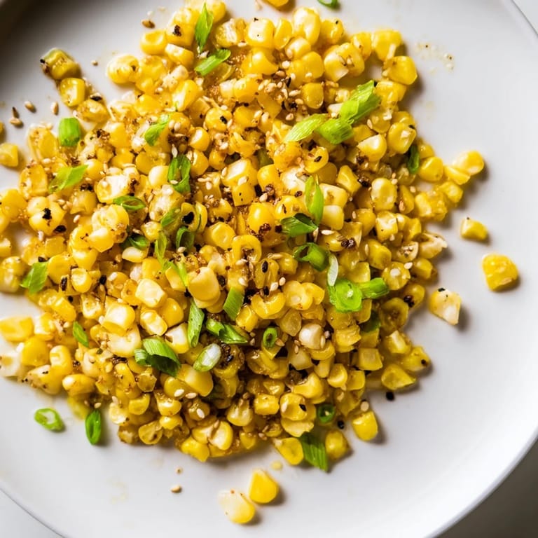 Vibrant image of Japanese Butter Corn: caramelized corn with butter, garlic, and soy sauce, ready to serve.