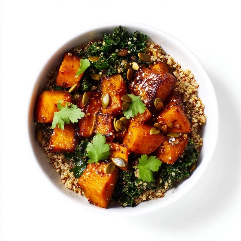 Vibrant red kuri squash bowl with smoky spices, maple glaze, and fresh lime, perfect for a cozy dinner.