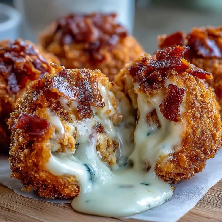 A platter of baked Buffalo Chicken Bacon Mozzarella Bombs is ready to serve, garnished with fresh herbs and blue cheese dip.