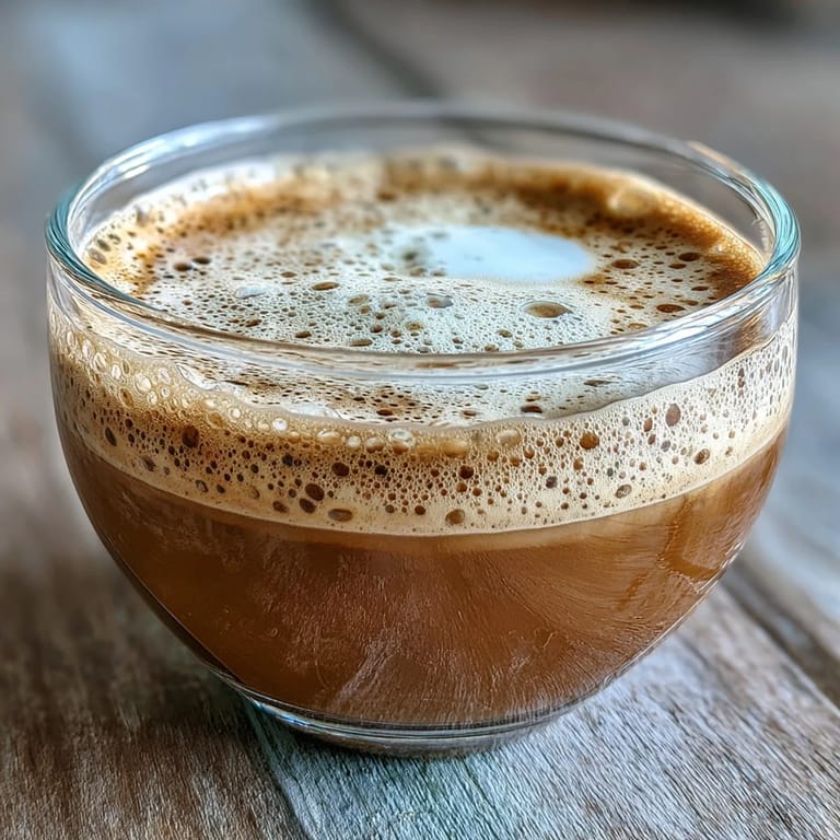 Hojicha Macchiato with creamy steamed milk foam, resting on a rustic saucer to evoke a cozy Japanese café vibe.