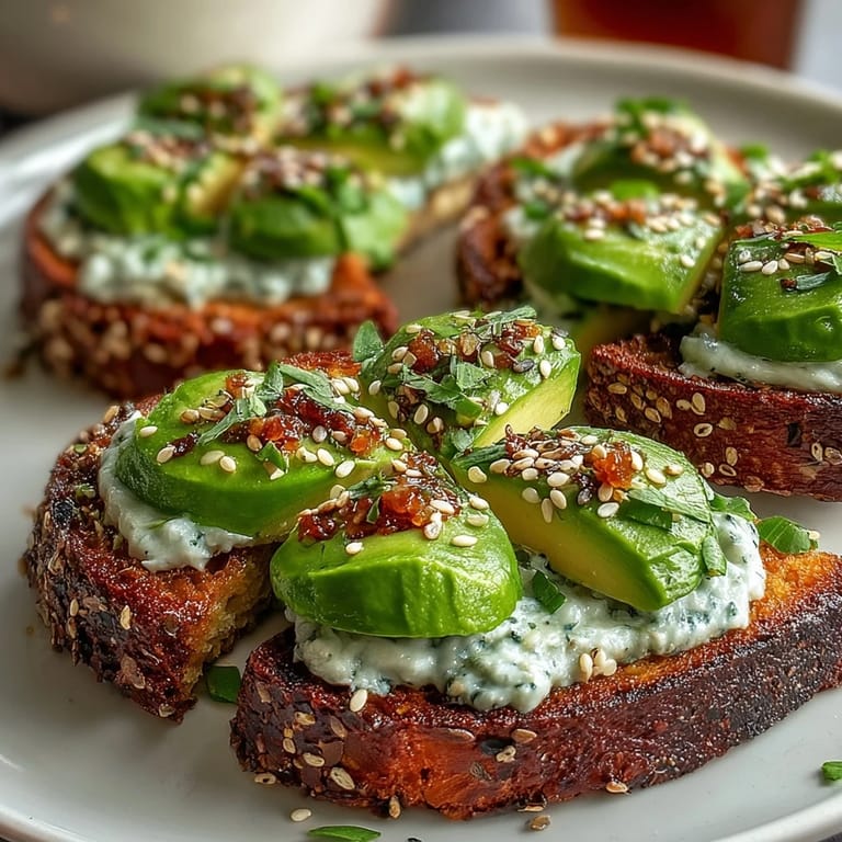 Golden toasted sourdough topped with shamrock-shaped avocado slices and everything bagel seasoning for a savory crunch.