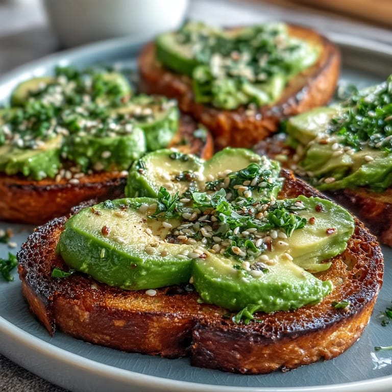 Festive avocado toast featuring shamrock-shaped avocado, everything seasoning, and microgreens, perfect for St. Patrick's Day brunch.