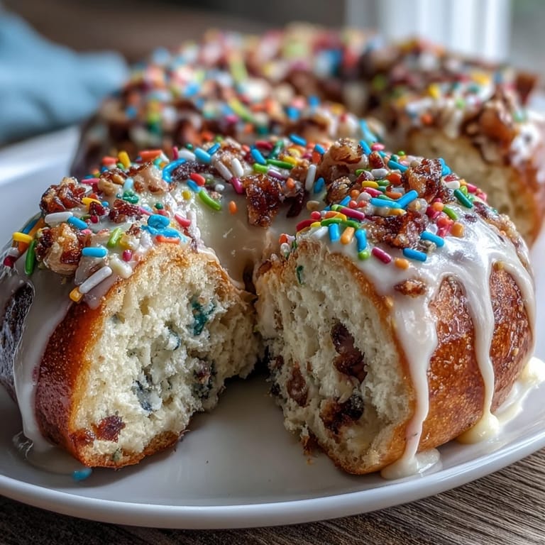 Soft, chewy birthday cake-flavored bagels topped with vibrant sprinkles, offering a fun twist on traditional protein treats.