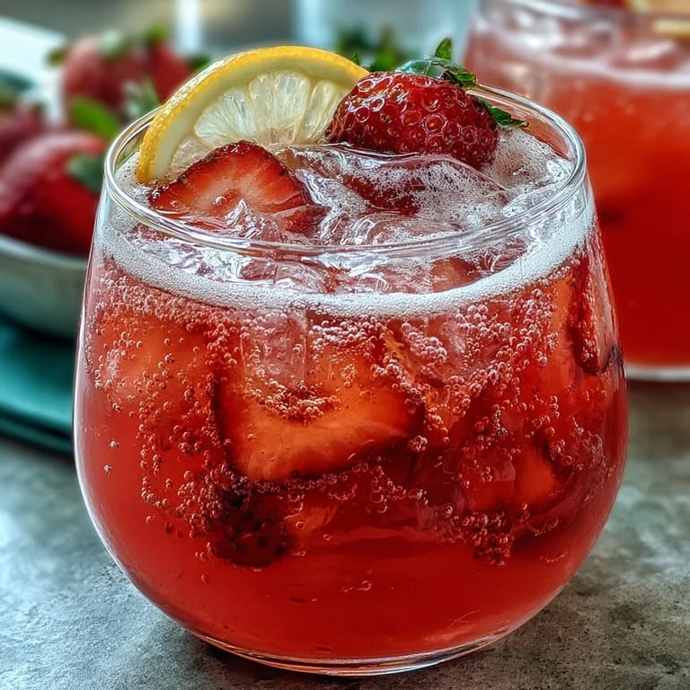 Refreshing alcohol-free party punch featuring bright citrus, cranberry, and strawberry notes in a stunning pink hue.