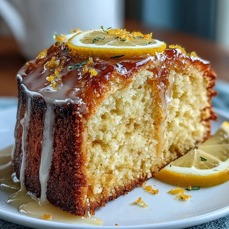 This zesty Italian-American pound cake features a tangy lemon glaze, with limoncello and fresh lemon zest for a bright, flavorful treat.  