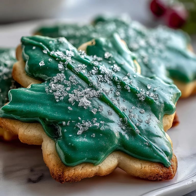 Buttery sugar cookies in shamrock shapes, coated with vibrant green royal icing for a sweet and colorful St. Patrick's Day treat.