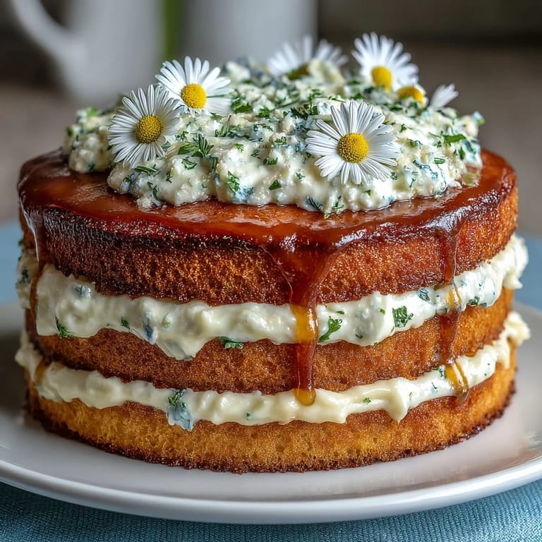 Spring naked cake layered with zesty lemon curd and whipped cream, adorned with fresh edible flowers.