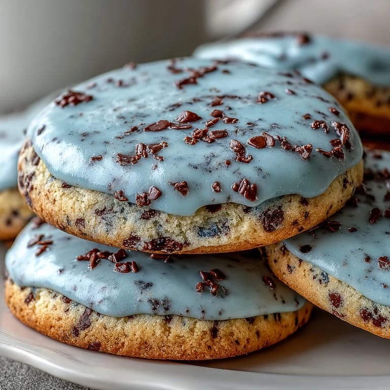 Adorable Robins Egg Speckled Sugar Cookies, buttery and crisp, decorated with pale blue icing and realistic chocolate speckles for an Easter-inspired treat.