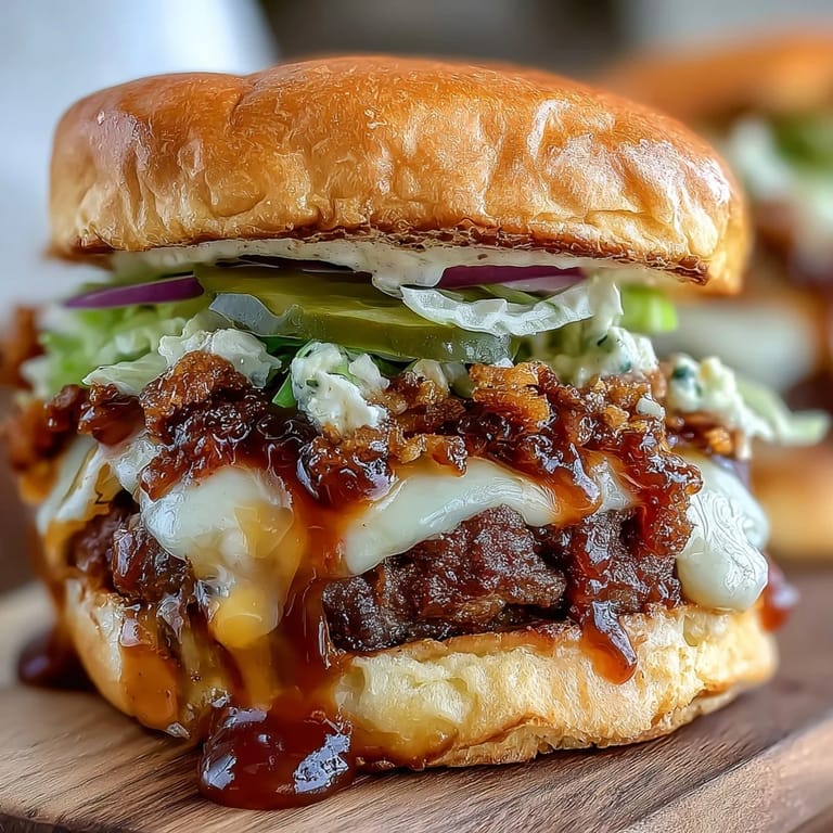 Crispy smashed beef patties topped with melted cheese, secret sauce, and classic burger toppings, served hot on toasted slider buns.