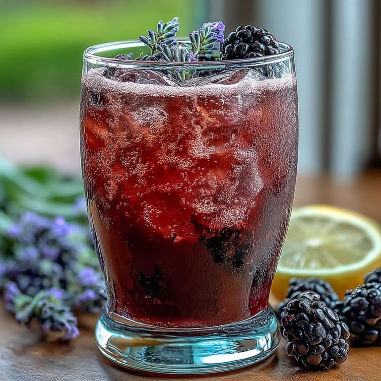 Elegant blackberry lavender lemonade fizz in clear glasses, featuring a light purple color and effervescent bubbles, perfect for summer sipping.