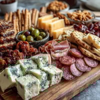 Housewarming Party Charcuterie Board with Dips and Crackers